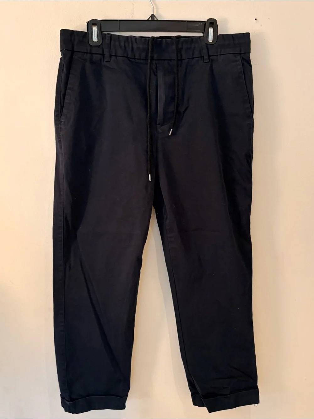 James Perse Dark Navy Pull On Drawstring Chino Pants Sz 2 (32 waist)